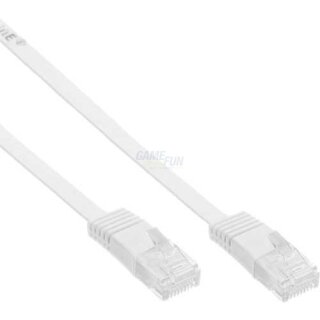 InLine® Patchkabel CAT6e U/UTP RJ45 2m weiss flach Retail