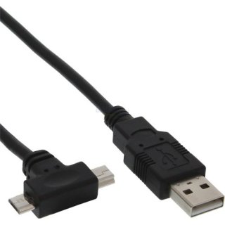 InLine® USB 2.0 Kabel A-St. -> Micro-B + Mini 1.8m schwarz