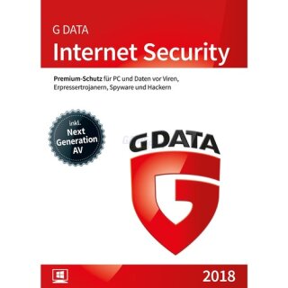 G Data Software Internet Security 1 PC Vollversion ESD 2 Jahre für aktuelle Version 2018