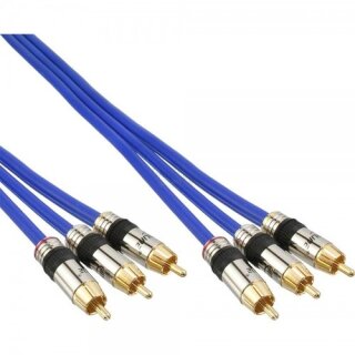 InLine® Cinch-Kabel Audio/Video 10.0m blau * Premium
