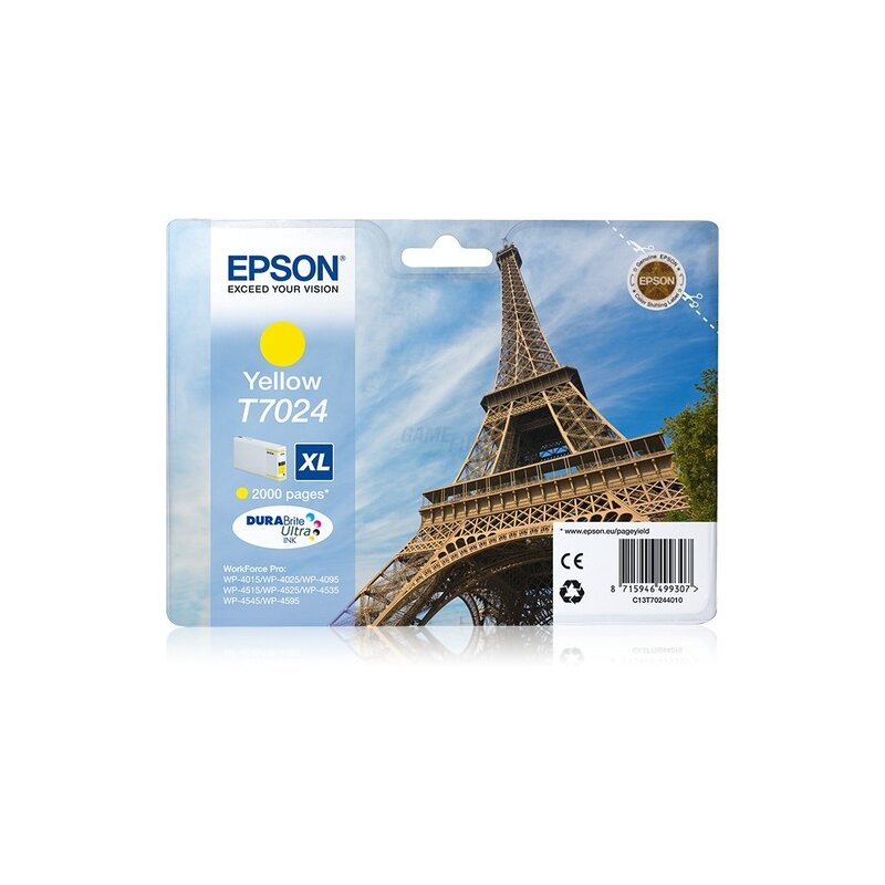 Epson T7024 Tintenpatrone XL Yellow 2K * WP4000/4500-Serie Retail Epson T7024 Tintenpatrone XL Yellow 2K * WP4000/4500-Serie Retail