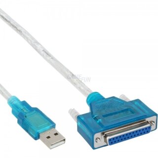 InLine® USB Drucker-Adapterkabel USB-Stecker -> D-Sub-Buchse 1.8m Retail