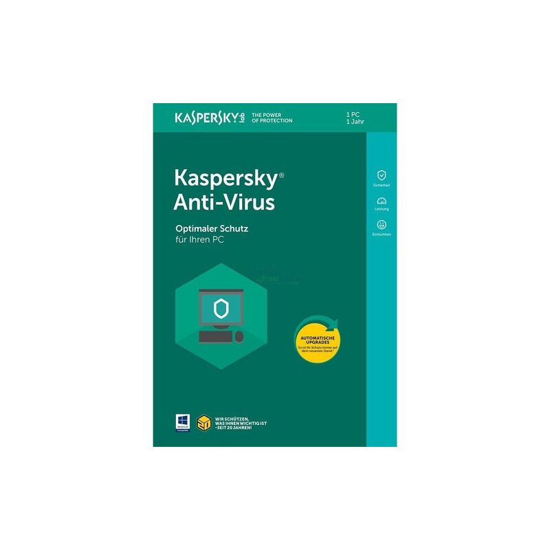 Kaspersky Anti-Virus 1 PC Vollversion GreenIT 1 Jahr für aktuelle Version 2018 Kaspersky Anti-Virus 1 PC Vollversion GreenIT 1 Jahr für aktuelle Version 2018