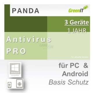 Panda Software Antivirus Pro 3 Geräte Vollversion GreenIT 1 Jahr für aktuelle Version 2016