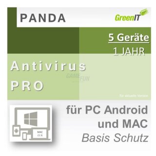 Panda Software Antivirus Pro 5 Geräte Vollversion GreenIT 1 Jahr für aktuelle Version 2016