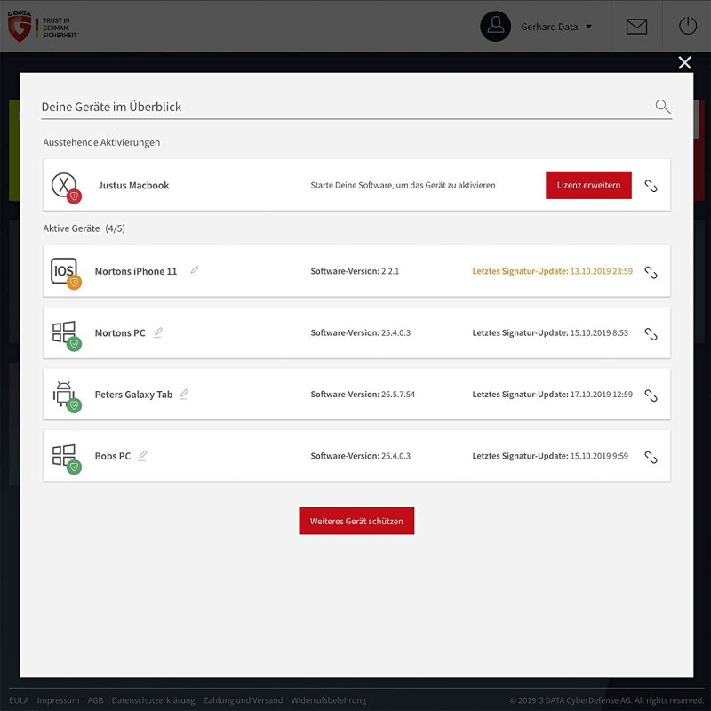 G Data Software Internet Security 1 PC Vollversion GreenIT 1 Jahr für aktuelle Version 2018 G Data Software Internet Security 1 PC Vollversion GreenIT 1 Jahr für aktuelle Version 2018