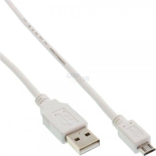 InLine® USB 2.0 Kabel A-St. -> Micro B-St. 2m weiß