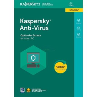 Kaspersky Anti-Virus 1 PC Update GreenIT 1 Jahr für aktuelle Version 2018