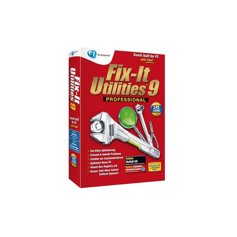 Avanquest Fix-It Utilities 9 Professional 3 PCs Vollversion DVD-Box Avanquest Fix-It Utilities 9 Professional 3 PCs Vollversion DVD-Box