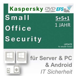 Kaspersky Small Office Security 4 inkl. 5 Mobile 1 Fileserver + 5 Workstations Update EFS DVD 1 Jahr