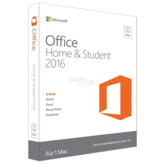 Microsoft Office Mac Home and Student 2016 (DE) 1 Benutzer | 1 Mac Vollversion PKC (Code in a Box)