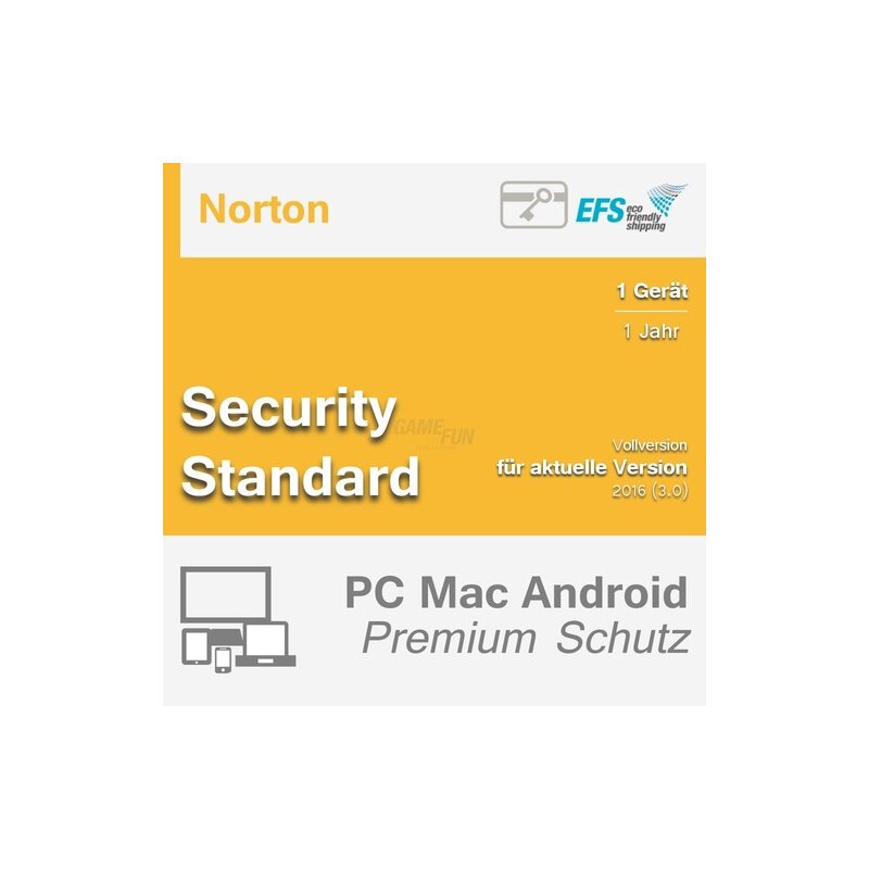 Symantec Norton Security Standard 1 Gerät Vollversion EFS PKC 1 Jahr für aktuelle Version 2016 (3.0) Symantec Norton Security Standard 1 Gerät Vollversion EFS PKC 1 Jahr für aktuelle Version 2016 (3.0)