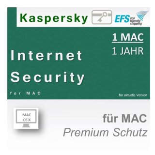 Kaspersky Internet Security for Mac 1 Benutzer | 1 Mac Vollversion EFS PKC 1 Jahr für aktuelle Version 2016