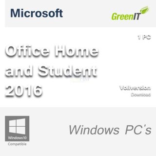Microsoft Office Home and Student 2016 1 PC Vollversion GreenIT
