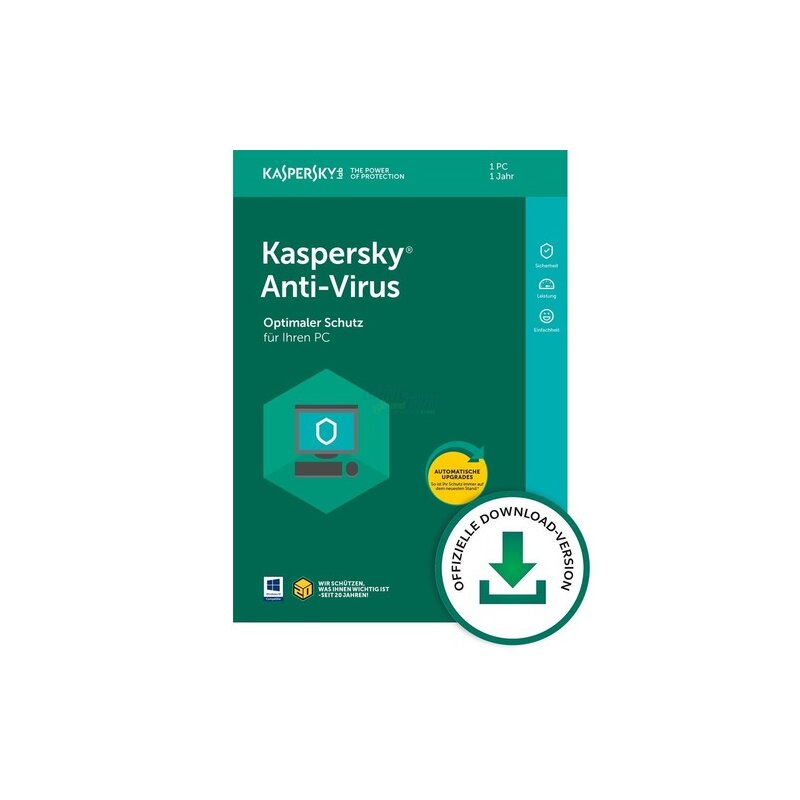 Kaspersky Anti-Virus 1 PC Vollversion ESD 1 Jahr für aktuelle Version 2018 Kaspersky Anti-Virus 1 PC Vollversion ESD 1 Jahr für aktuelle Version 2018