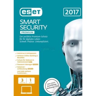 ESET Smart Security Premium 10 3 Computer Vollversion FFP 1 Jahr ( 2017 Edition )