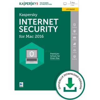 Kaspersky Internet Security for MAC 2016 1 Benutzer | 1 Mac Update ESD 1 Jahr D-A-CH Lizenz