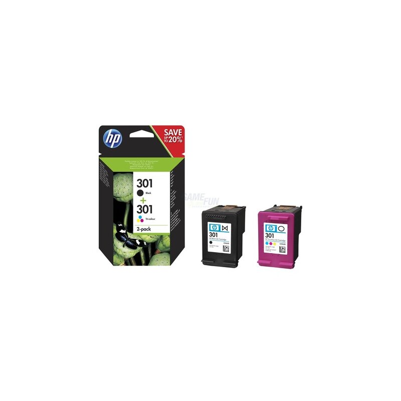 Hewlett Packard Tintenpatronen 301 2er-Pack (Schwarz/Cyan/Magenta/Gelb) Retail ( N9J72AE ) Hewlett Packard Tintenpatronen 301 2er-Pack (Schwarz/Cyan/Magenta/Gelb) Retail ( N9J72AE )