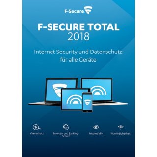 F-Secure Total Internet Security + VPN 2018 3 Geräte Vollversion ESD 2 Jahre