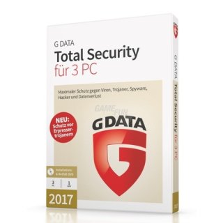 G Data Software Total Security 2017 3 PCs Vollversion MiniBox 1 Jahr inkl. Update 2018*