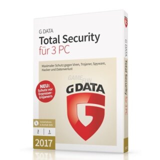 G Data Software Total Security 2017 3 PCs Vollversion MiniBox 1 Jahr inkl. Update 2018*