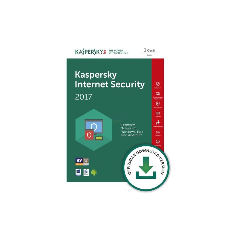 Kaspersky Internet Security 2017 1 Gerät Vollversion ESD 1 Jahr ( Download ) Kaspersky Internet Security 2017 1 Gerät Vollversion ESD 1 Jahr ( Download )