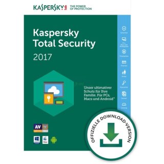 Kaspersky Total Security Multi-Device 1 Gerät Update ESD 2 Jahre D-A-CH Lizenz 2017