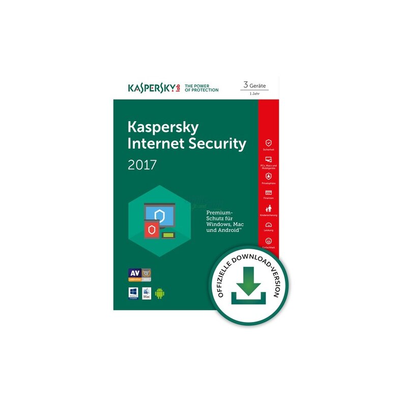 Kaspersky Internet Security 3 Geräte Vollversion ESD 1 Jahr für aktuelle Version 2017 Kaspersky Internet Security 3 Geräte Vollversion ESD 1 Jahr für aktuelle Version 2017