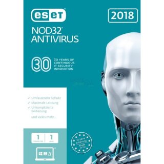 ESET NOD32 Antivirus 2018 Edition 1 Computer Vollversion FFP 1 Jahr