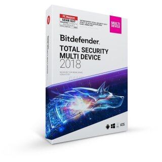 Bitdefender Total Security Multi Device 5 Geräte Vollversion ESD 1 Jahr für Version 2018