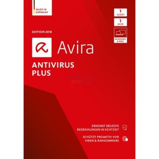 Avira Antivirus Plus 2018 1 Benutzer | 1 PC oder Mac Vollversion DVD-Box 1 Jahr