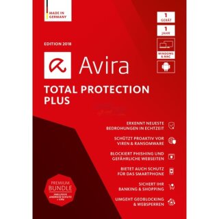 Avira Total Protection Plus 2018 1 Gerät Vollversion DVD-Box 1 Jahr