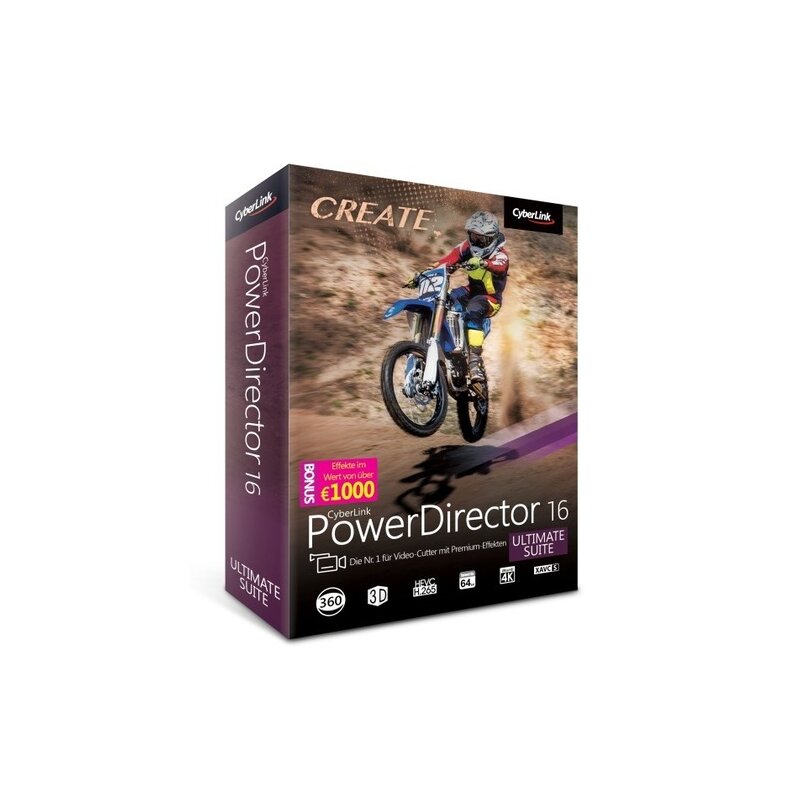 CyberLink PowerDirector 16 Ultimate Suite Vollversion MiniBox CyberLink PowerDirector 16 Ultimate Suite Vollversion MiniBox