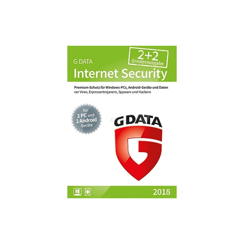 G Data Software Internet Security für Windows & Android 2 PCs + 2 Android Vollversion EFS PKC 1 Jahr für aktuelle Version 2018 G Data Software Internet Security für Windows & Android 2 PCs + 2 Android Vollversion EFS PKC 1 Jahr für aktuelle Version 2018
