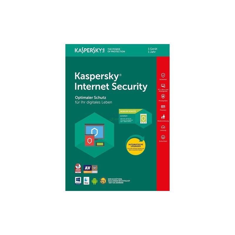 Kaspersky Internet Security 1 Gerät Vollversion GreenIT 1 Jahr für aktuelle Version 2018 Kaspersky Internet Security 1 Gerät Vollversion GreenIT 1 Jahr für aktuelle Version 2018