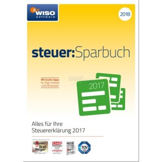 Buhl Wiso steuer:Sparbuch 2018 1 Benutzer Vollversion FFP (für Steuerjahr 2017)