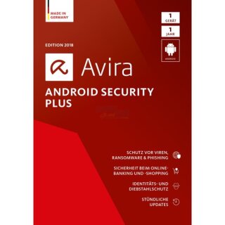 Avira Android Security Plus 2018 1 Gerät Vollversion ESD 1 Jahr ( Download )