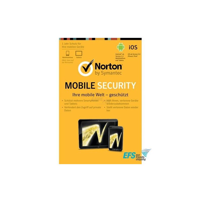 Symantec Norton Mobile Internet Security 3.0 for Android & iOS 1 Benutzer Vollversion EFS PKC 1 Jahr Symantec Norton Mobile Internet Security 3.0 for Android & iOS 1 Benutzer Vollversion EFS PKC 1 Jahr