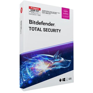 Bitdefender Total Security 2019 WIN MAC Android IOs 3 Geräte Vollversion GreenIT 18 Monate Limited Edition