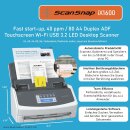 Ricoh ScanSnap iX1600 weiß A4,A5,A6,B5,B6 Visitenkarten Duplex Scanner Wlan USB 3.2 80 ppm ADF